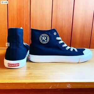 ROCKFISH Classic Black 746 Ladies high-top, womens canvas sneakers EU39/UK6/CN24